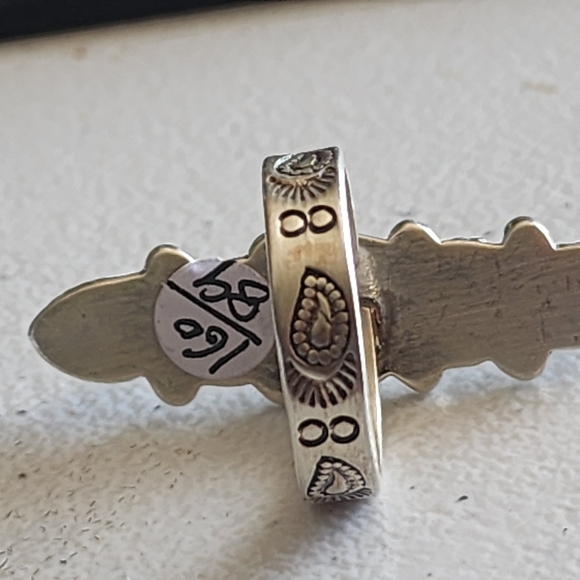 Elegant Long Turquoise Sterling Silver Adjustable Ring Size 8 And Up Cowgirl - Picture 3 of 6